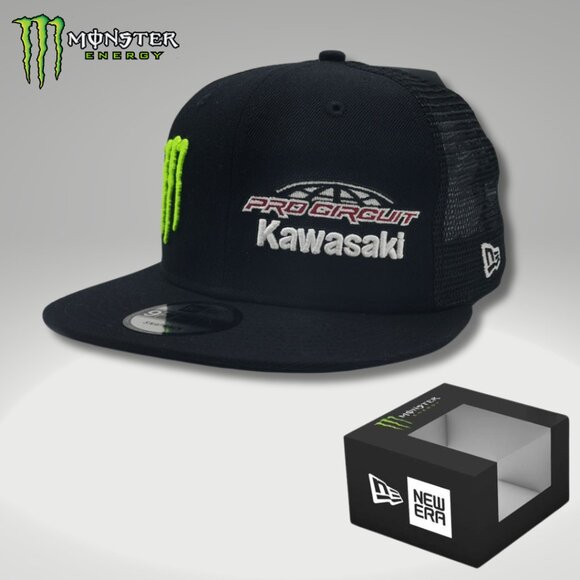Hat Snapback New Era Pro Circuit Kawasaki Mesh Visor 9FIFTY Box & Sticker - Picture 1 of 5